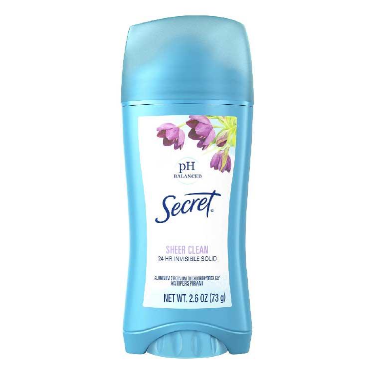 Secret Sheer Clean Invisible Solid Antiperspirant & Deodorant - 2.6oz 12 Pack