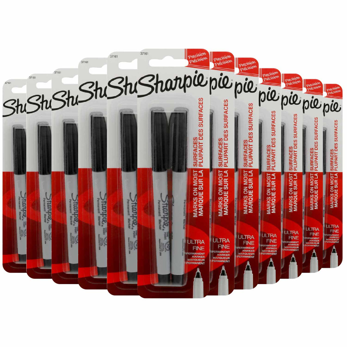 Sharpie Permanent Markers Ultra Fine Tip Black 2 ct ea- 12 Pack