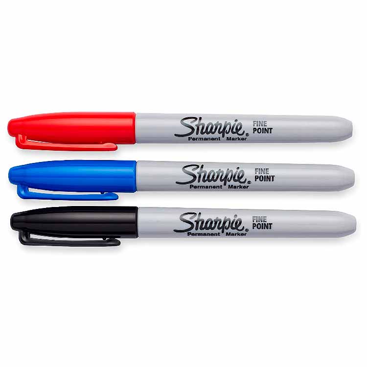 Sharpie Fine Point Permanent Marker Set, Black/Blue/Red  3 ct - 48 Pack