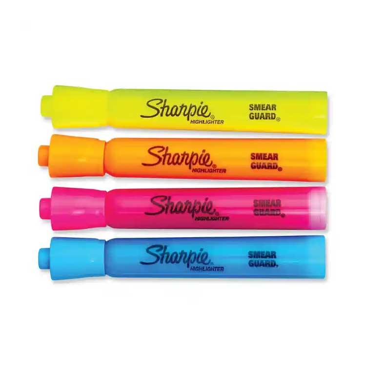 Sharpie Highlighters Smear Guard Chisel Tip Multicolored 4 ct - 144 Pack
