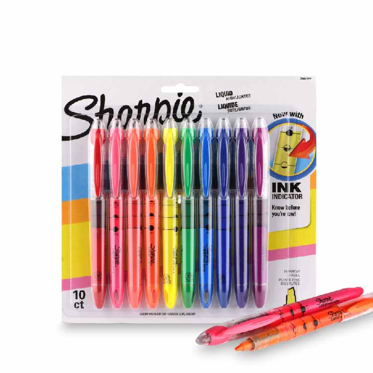 Sharpie - Accent Liquid Pen Style Highlighter, Chisel Tip, Assorted - 10 Set