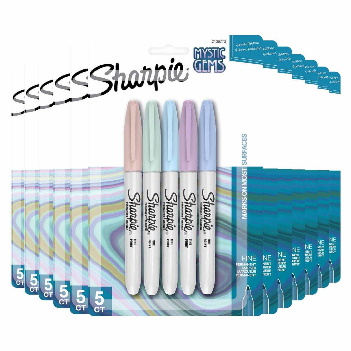 Sharpie - Mystic Gems Fine Point Permanent Marker - 5 Count - 24 Pack