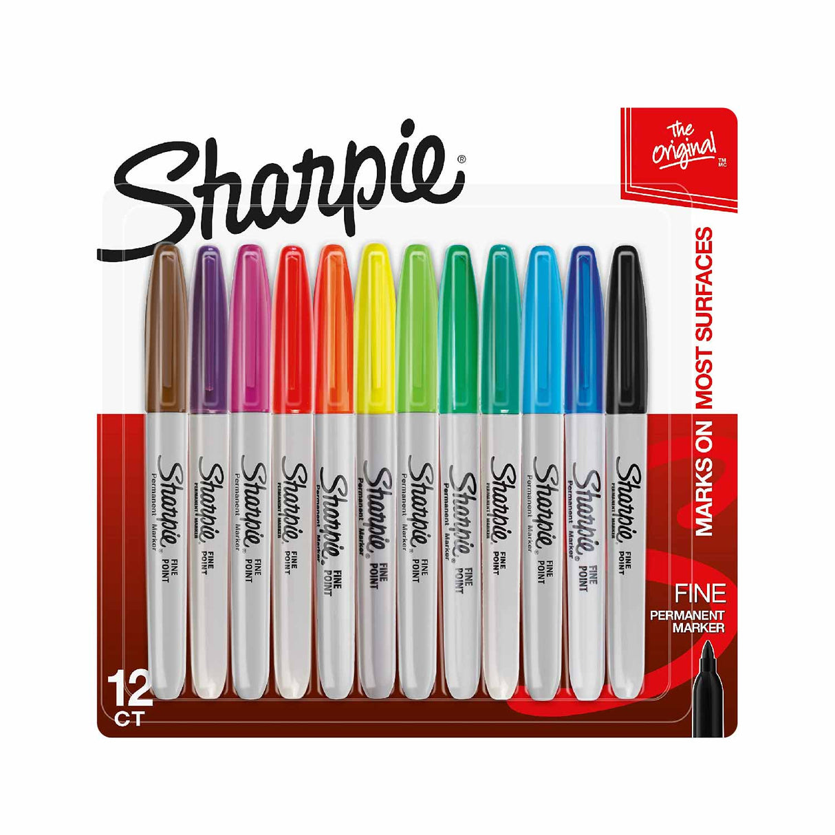 Sharpie - Permanent Markers Fine Tip Multicolored - 12 Count - 12 Pack