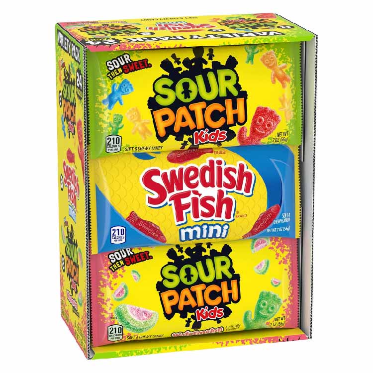 Sour Patch Kids and Swedish Fish Soft and Chewy Candy Variety Pack - 24 Pack