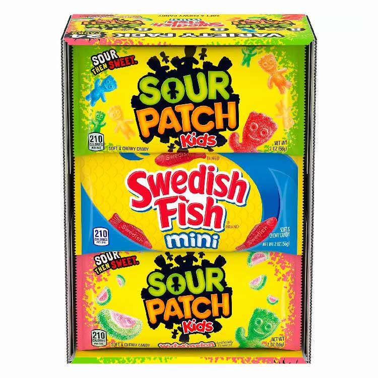 Sour Patch Kids and Swedish Fish Soft and Chewy Candy Variety Pack - 24 Pack