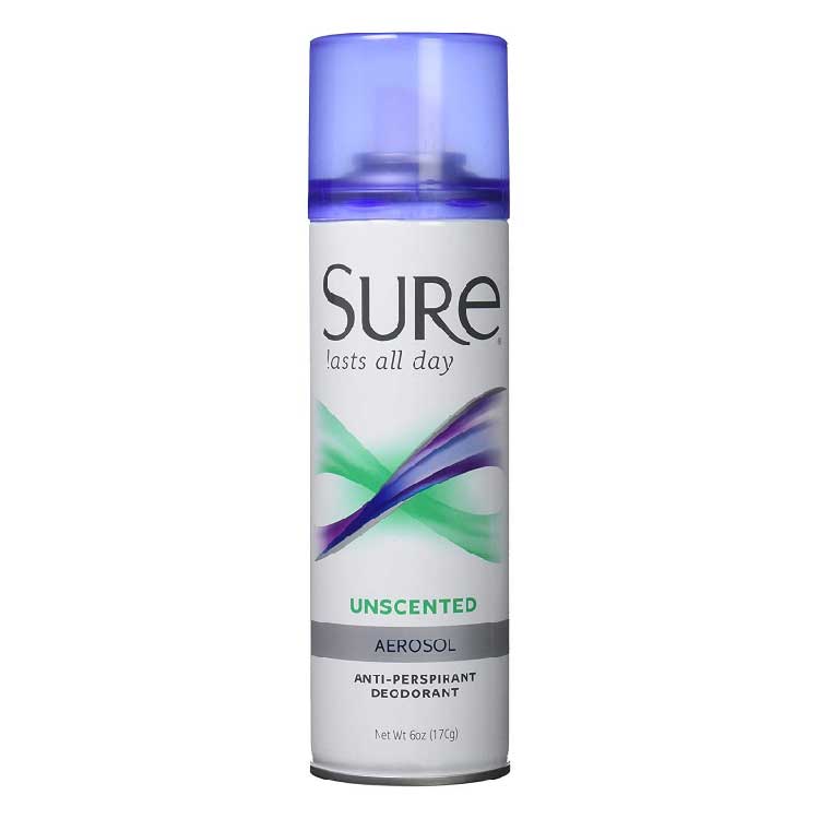 Sure Aerosol Unscented 6 oz Anti-Perspirant & Deodorant Spray - 12 Pack