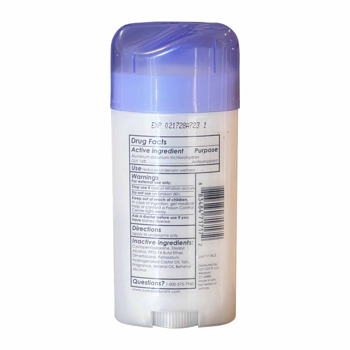 Sure Invisible Solid Anti-Perspirant and Deodorant, Unscented - 2.6 oz - 12 Pack