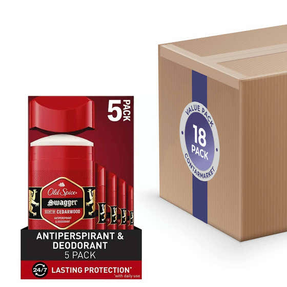 Old Spice - Swagger Antiperspirant & Deodorant for Men - 2.6 Oz, 5ct - 18 Pack | Old Spice - member5%
