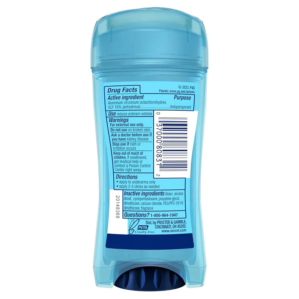 Secret - Outlast Clear Gel Unscented Antiperspirant & Deodorant - 2.6 Oz - 240 Pack