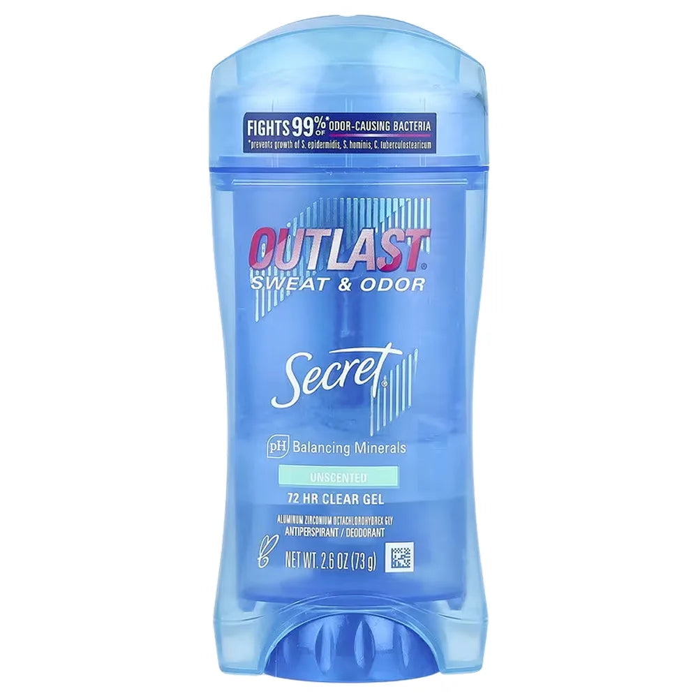 Secret - Outlast Clear Gel Unscented Antiperspirant & Deodorant - 2.6 Oz - 240 Pack
