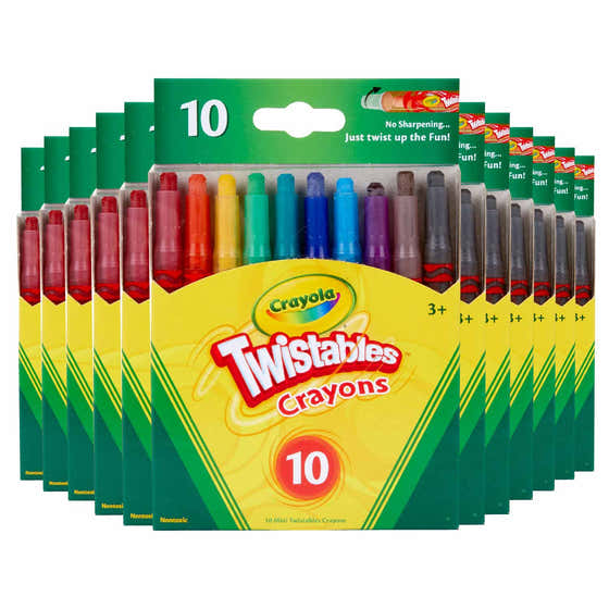Crayola - Mini-Twistables Crayons, Assorted Colors - 10 Count - 24 Pack | Crayola - School Supplies