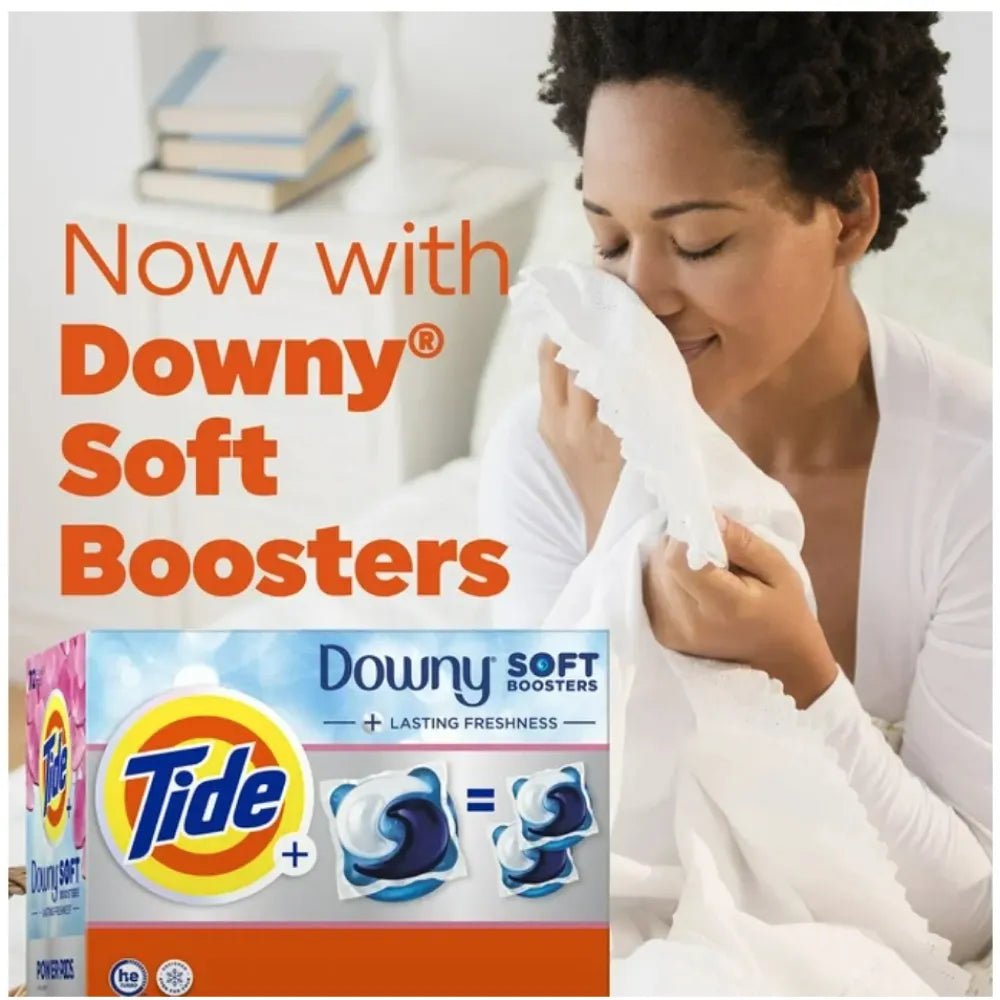 Tide - Power PODs Downy Soft Boosters Laundry Detergent Pacs, April Fresh, 72 Ct