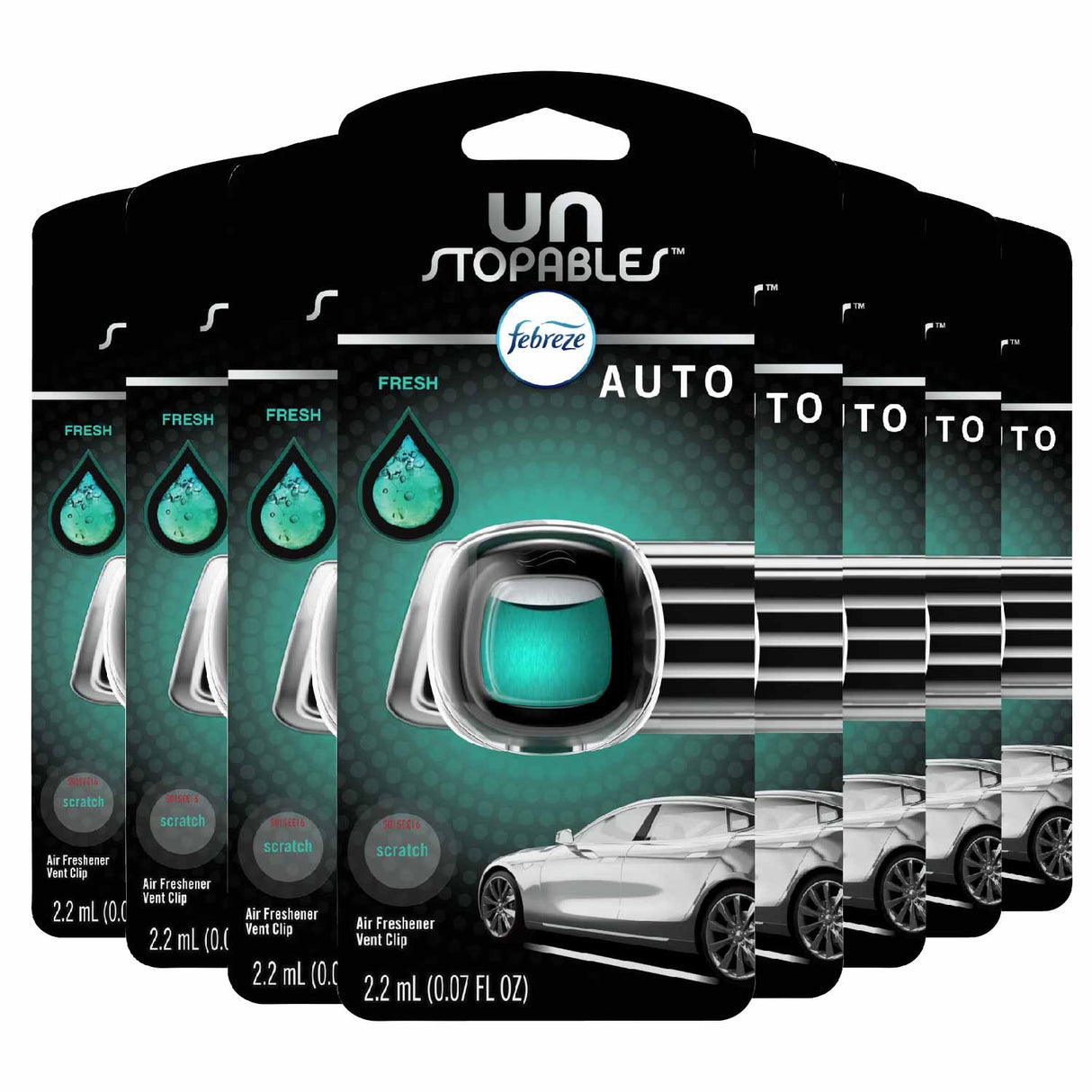Febreze Car Vent Clip - Unstopables Fresh - 2.2ml - 1 ct - 8 Pack