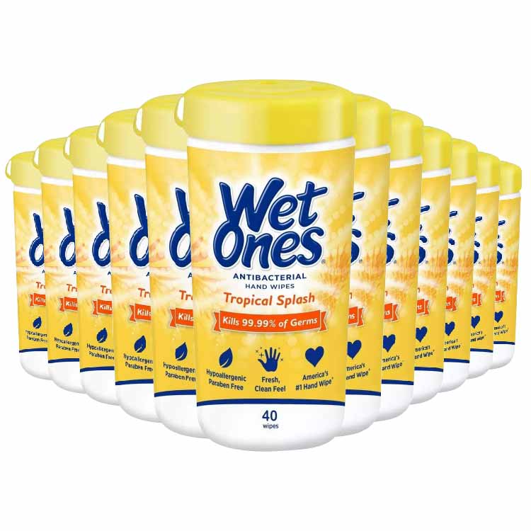 Wet Ones - Hand Antibacterial Wipes Tropical Splash - 40 ct - 12 pack