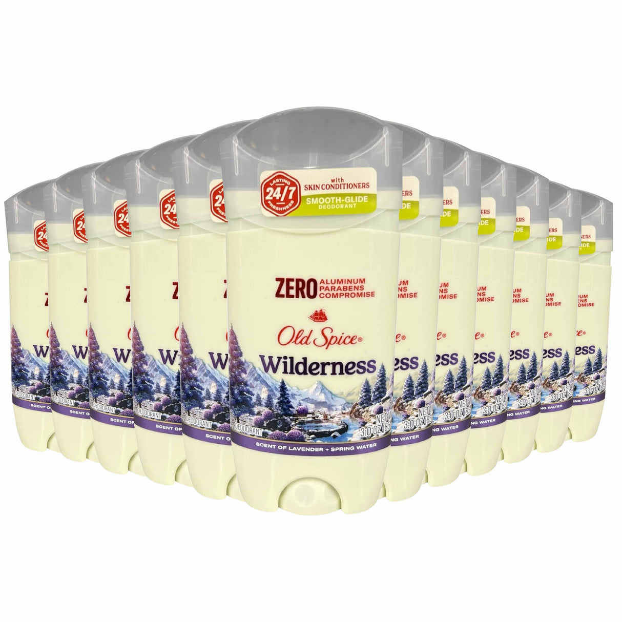 Old Spice -  Men's Deodorant Aluminum-Free Wilderness with Lavender - 3 Oz - 12 Pack