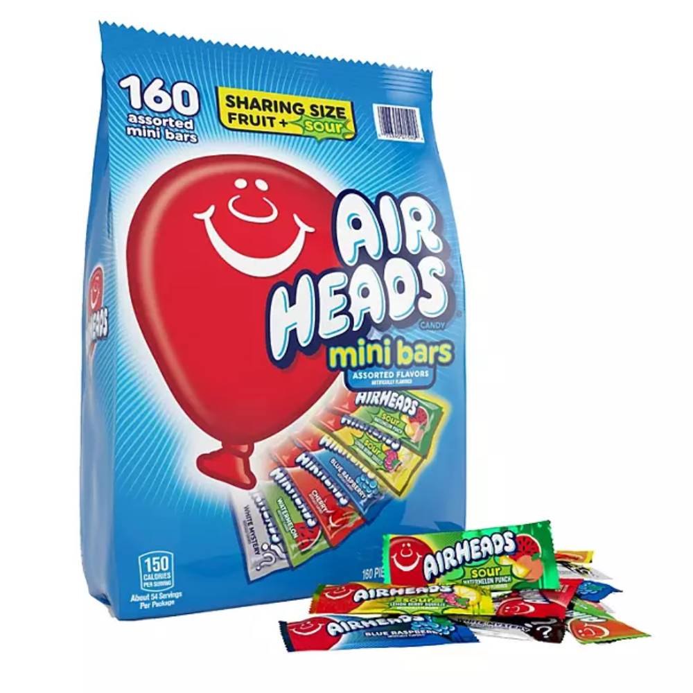 Airheads mini bars sharing size package on a white background