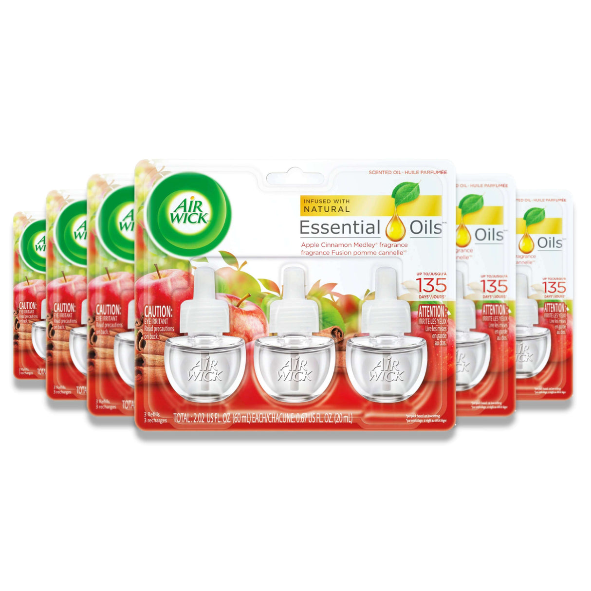 Air Wick Plug in Refill - Apple Cinnamon Medley, 0.67 Oz - 6 Pack (3 Ct Each) Contarmarket