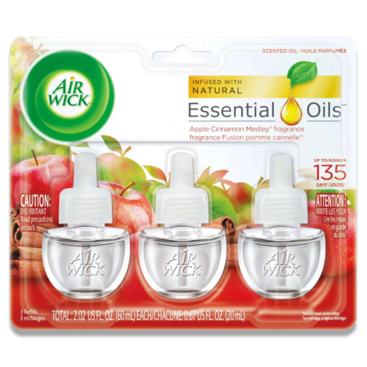 Air Wick Plug in Refill - Apple Cinnamon Medley, 0.67 Oz - 6 Pack (3 Ct Each) Contarmarket