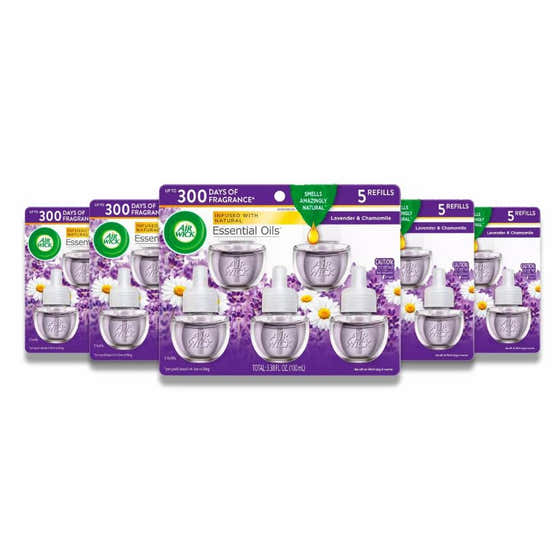 Air Wick - Scented Oil, Lavender & Chamomile - 3.38 Oz - 5 Pack (5 Ct Each) | Air Wick - Air Fresheners