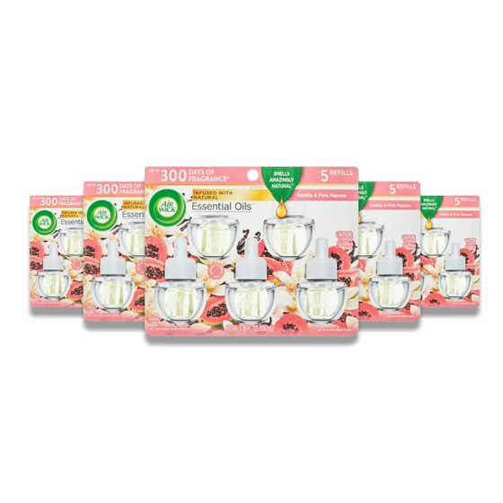 Air Wick - Scented Oil, Vanilla & Pink Papaya - 3.38 Oz - 5 Pack (5 Ct Each) | Air Wick - Wholesale