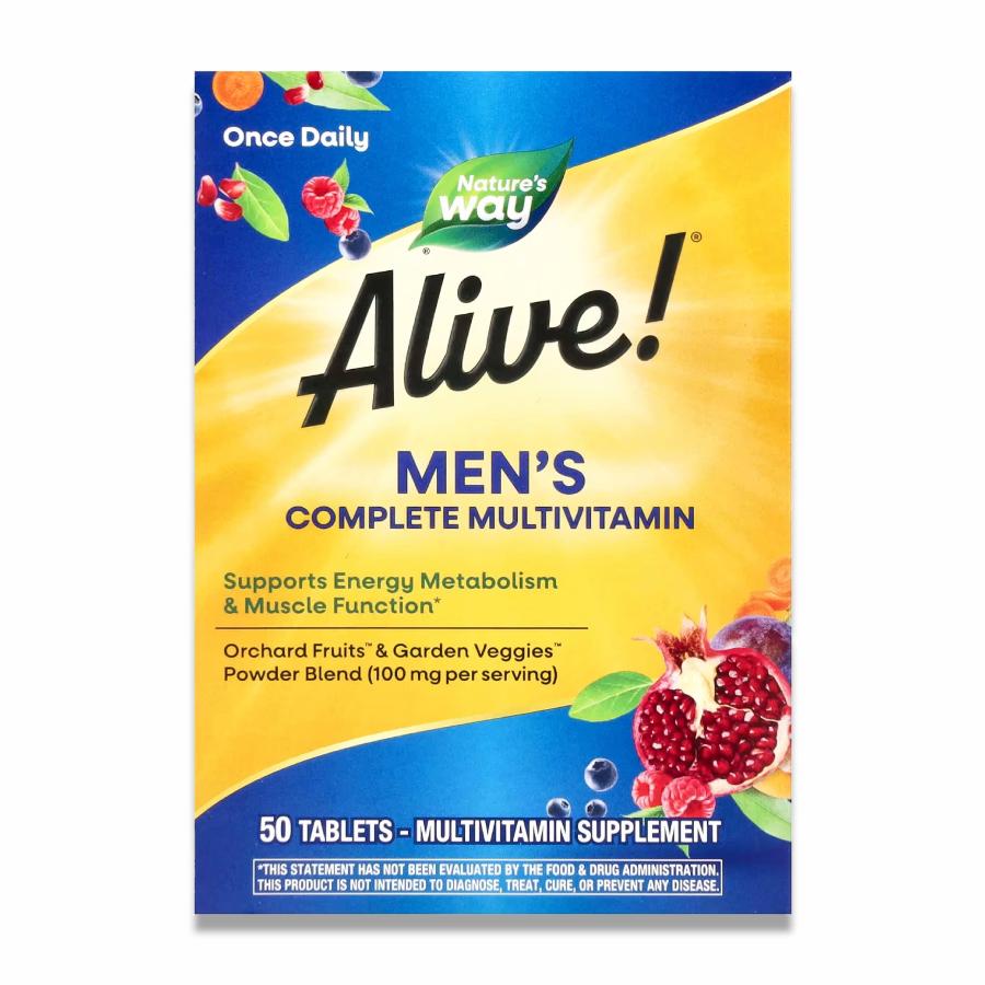 Alive - Men’s Energy, Nature’s Way, Complete Multivitamin - 50 Tablets - 12 Pack