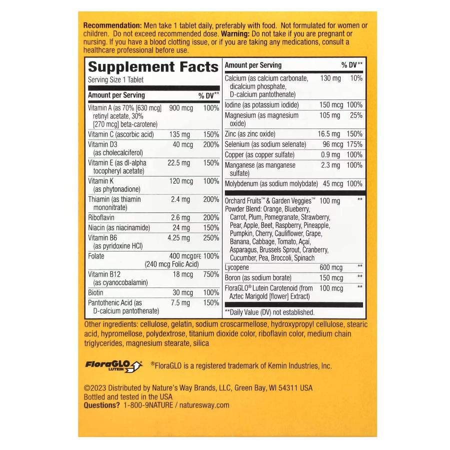 Alive - Men’s Energy, Nature’s Way, Complete Multivitamin - 50 Tablets - 12 Pack