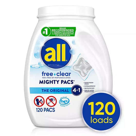 All Free Clear MIGHTY PACS Laundry Detergent Pacs, The Original, 120 ct. | All - Laundry