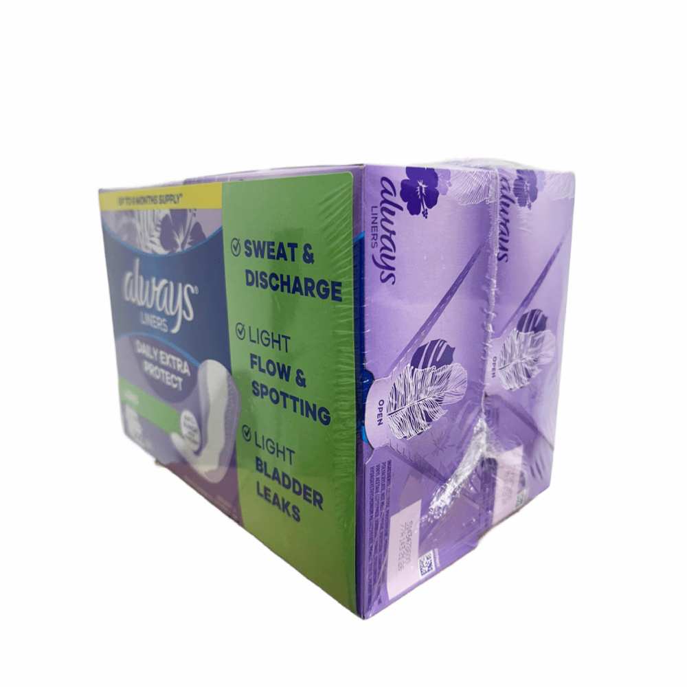 Always Anti-Bunch Xtra Protection Daily Liners, Long, Unscented - 200 Ct