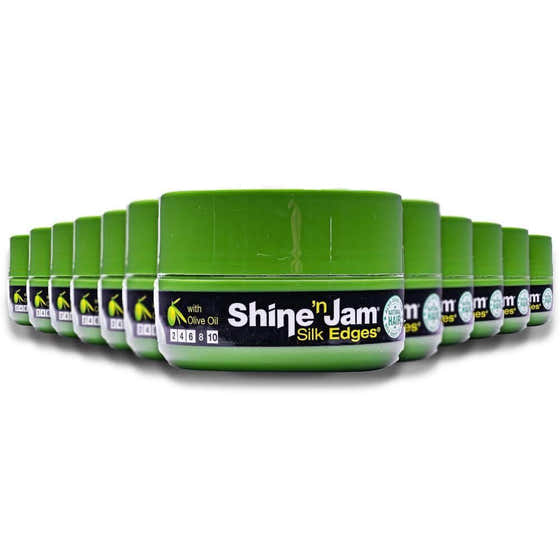 Ampro - Shine-n-Jam Edges, Provides Firm Hold with Non-Greasy Shine - 2.0 Oz - 12 Pack - Ampro Shine-n-Jam Edges - Firm Ho...