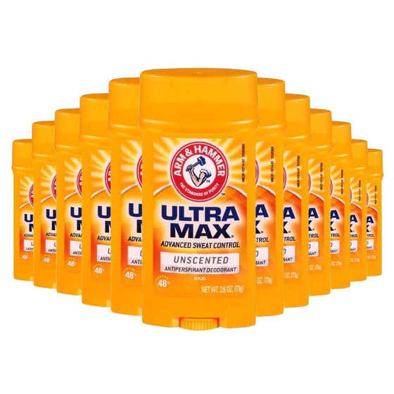 Arm & Hammer  Deodorant UltraMax Invisible Solid Unscented, 2.6 oz - 12 Pack | Arm & Hammer - Arm & Hammer