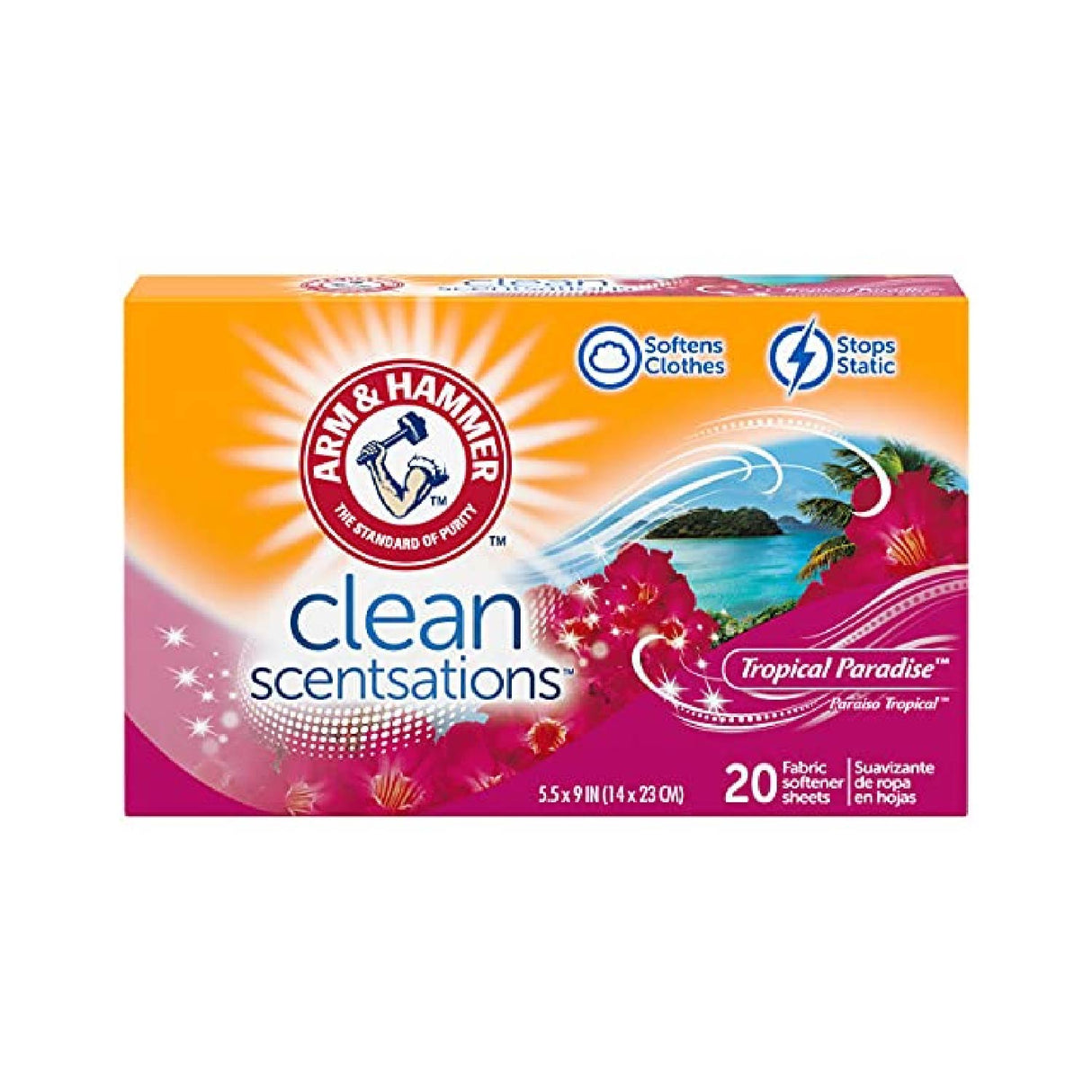 Arm & Hammer Fresh'n Soft Fabric Softening Sheets, Tropical Burst 20 ea- 12 Pack