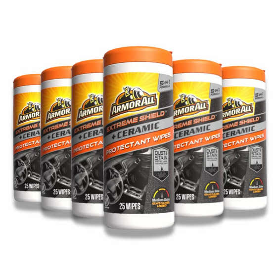 Armor All -  Extreme Shield and Ceramic Car Protectant Wipes - 25 Ct - 6 Pack | ARMOR ALL - Automotive
