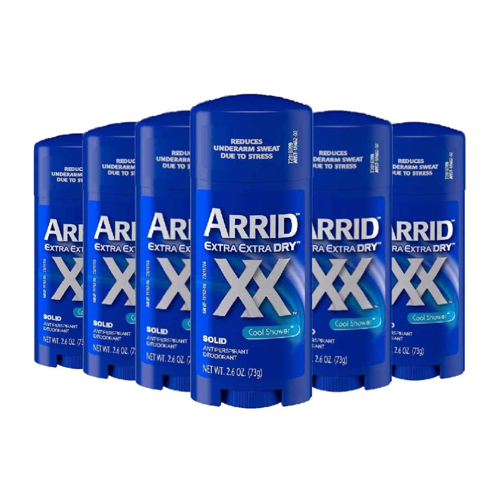 Arrid - Extra Dry Solid Antiperspirant Cool Shower - 2.6 Oz - 6 Pack - OPEN BOX