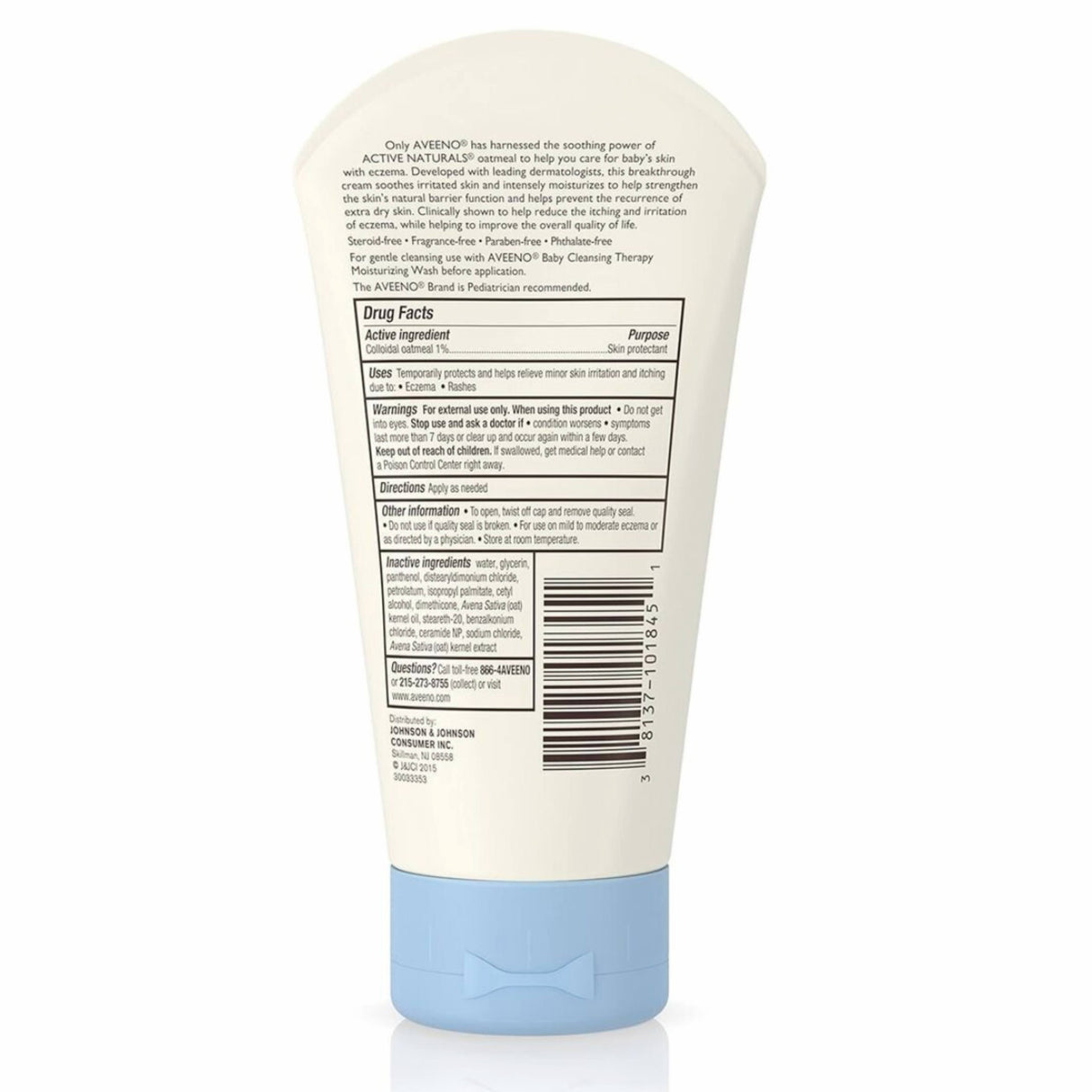 Aveeno - Baby Eczema Therapy Moisturizing Cream Body Lotion with Oatmeal - 5 Oz - 12 Pack