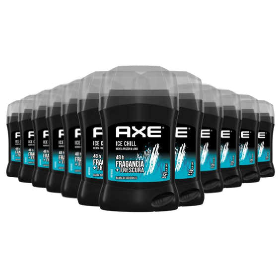 Axe - Deodorant Stick Ice Chill Deodorant Stick for Men 45 ml - 12 Pack - Multiple bottles of Axe Ice Chill deodorant on a...
