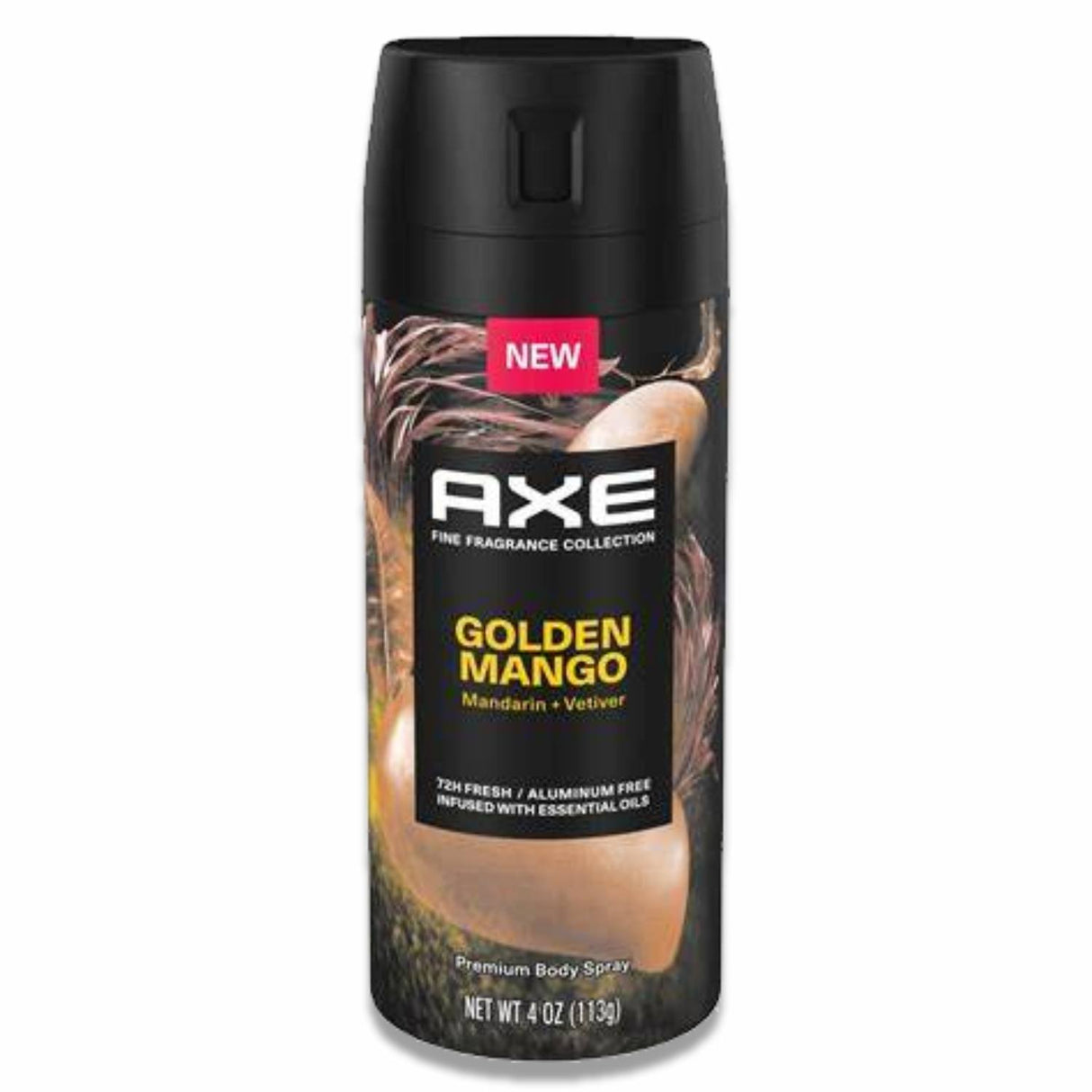 Axe -Body Spray Deodorant  4 oz Golden Mango Mandarin Vetiver - 12 Pack