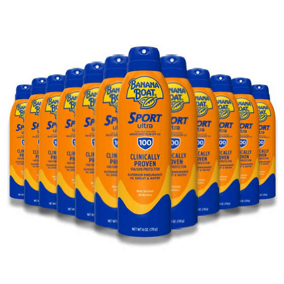 Banana Boat - Sport Ultra, Broad Spectrum Sunscreen Spray, SPF 100 - 6 Oz - 12 Pack | Banana Boat - Sunscreen Wholesale