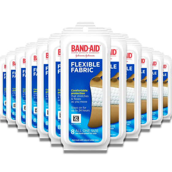 Band-Aid - Flexible Fabric Adhesive Bandages for Wound Care and First Aid, All One Size - 8 Ct - 72 Pack - Band-Aid Flexib...