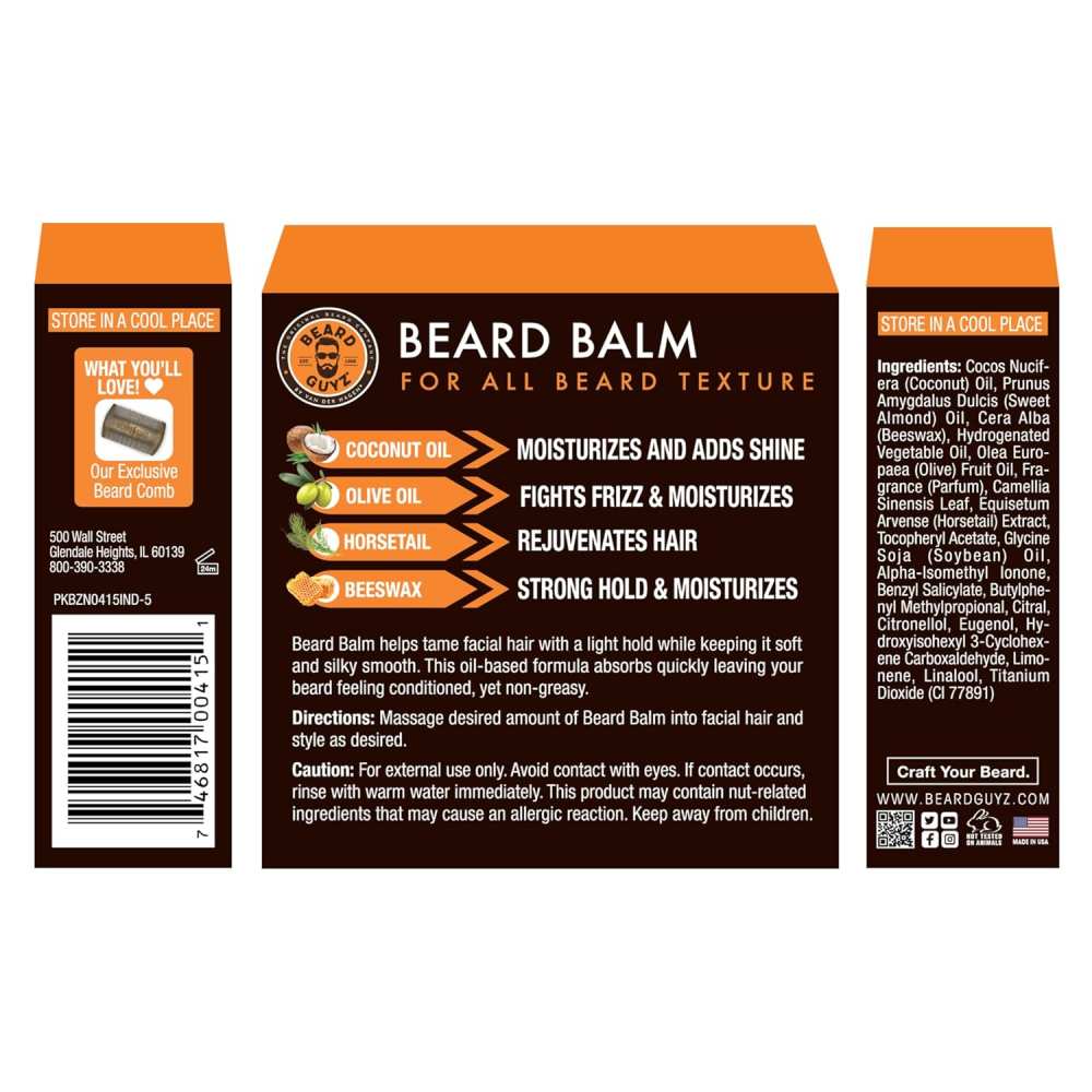 Beard Guyz - Beard Balm 25 Coarse Hair - 3 Oz - 24 Pack
