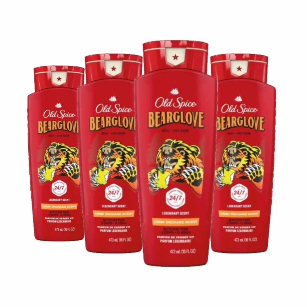 Old Spice – Body Wash, Bearglove Crisp Orchard Scent, 16 oz – 4 Pack
