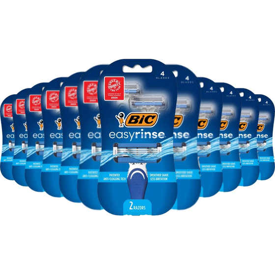 BIC -  EasyRinse Anti-Clogging Men s Disposable Razors 4 Blades, 2 Count - 72 Pack | Bic - Travel Wholesale