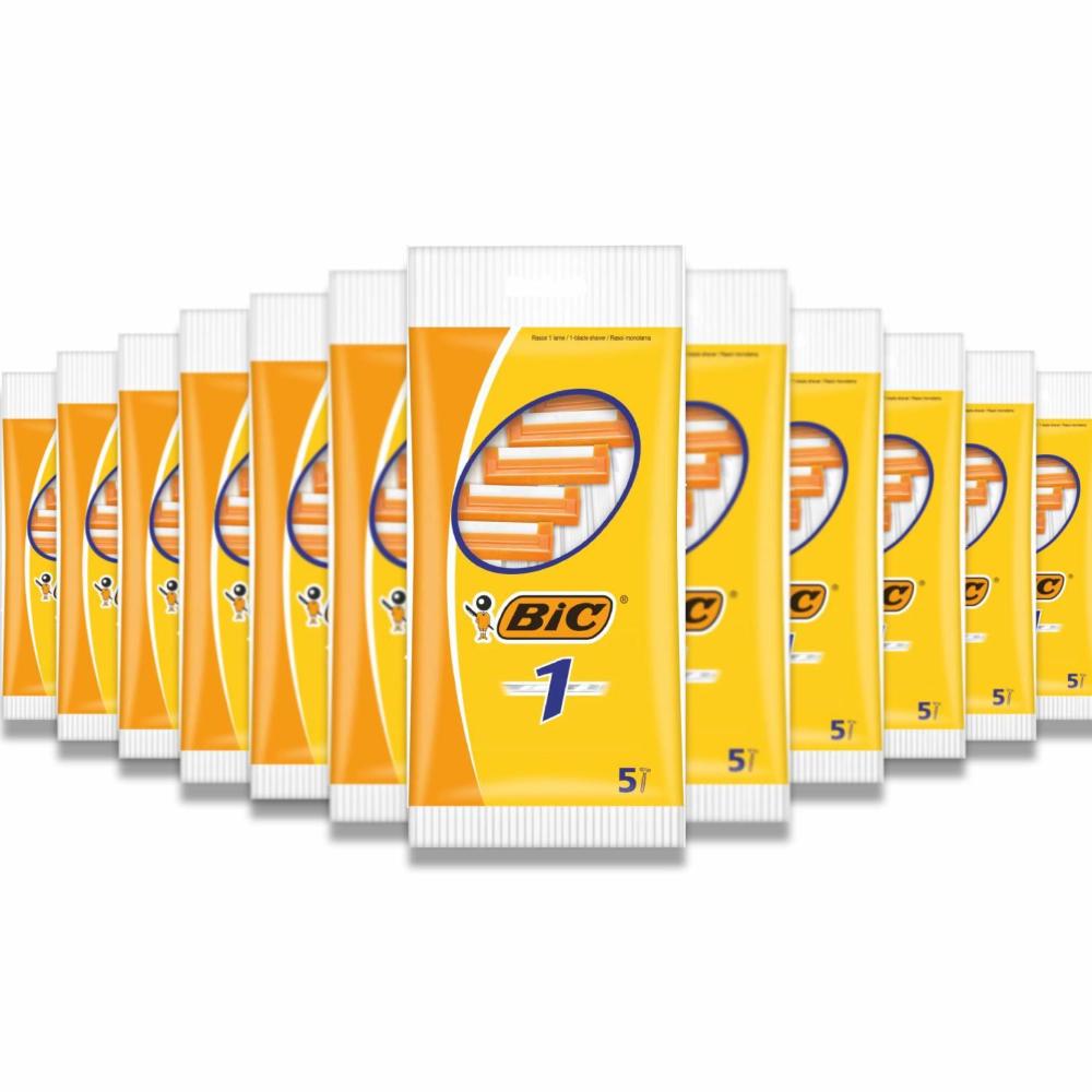 BIC -  Classic Disposable Razors for Normal Skin, 5 Count  - 40 Pack