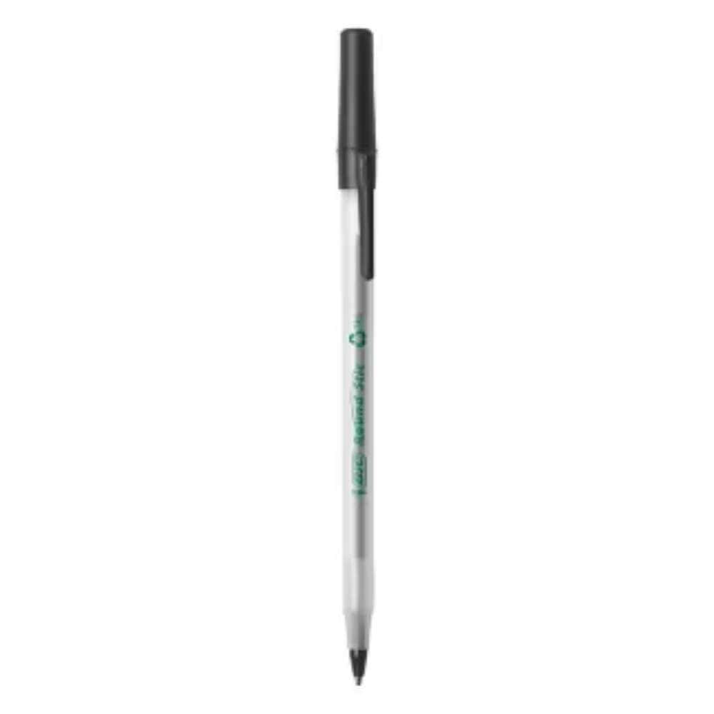 BIC Ecolutions Round Stic Ballpoint Pen, Medium Point (1mm), Black Ink - Box of 50