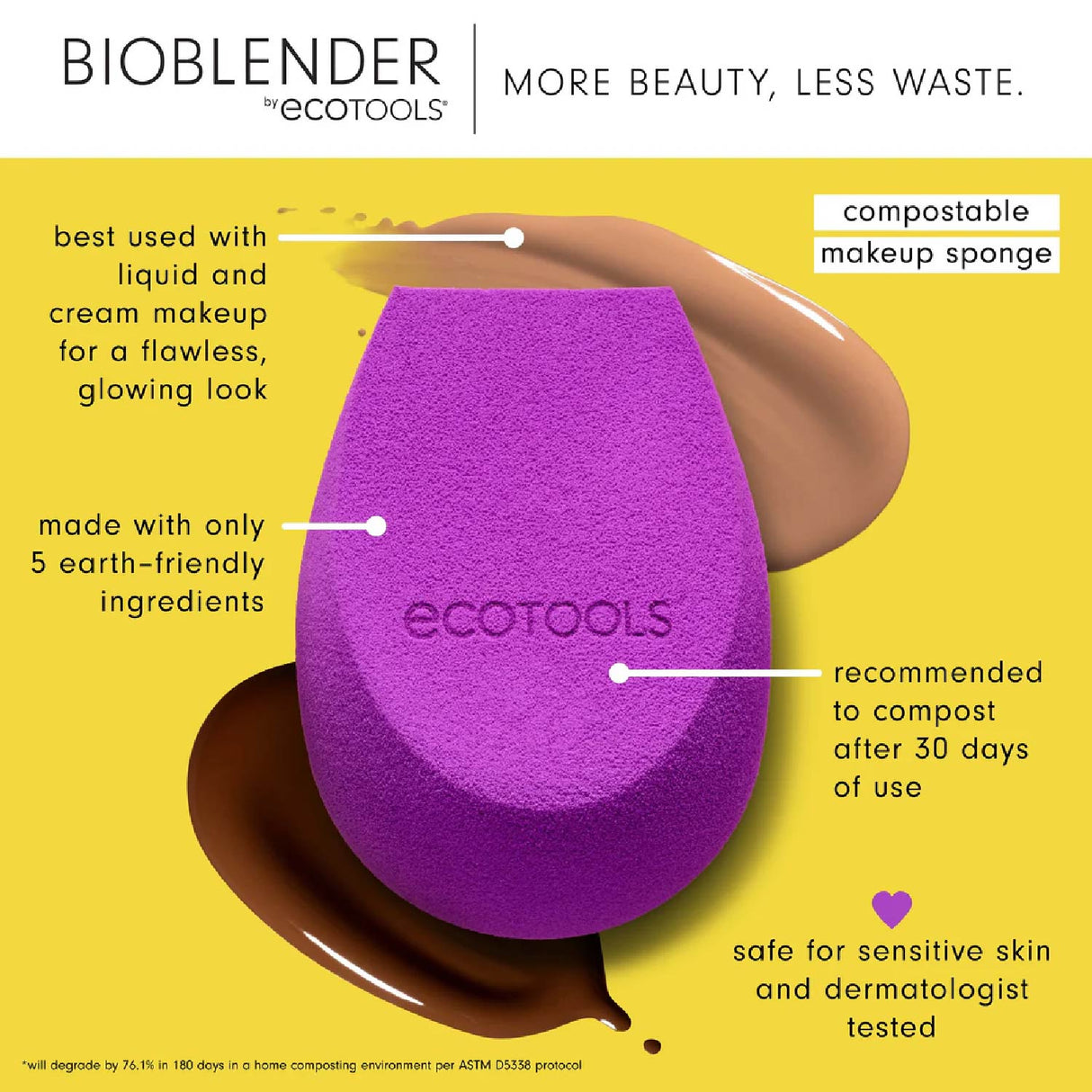 Ecotools - Bioblender Makeup Sponge, Eco-Friendly, Purple - 1 ct - 16 Pack