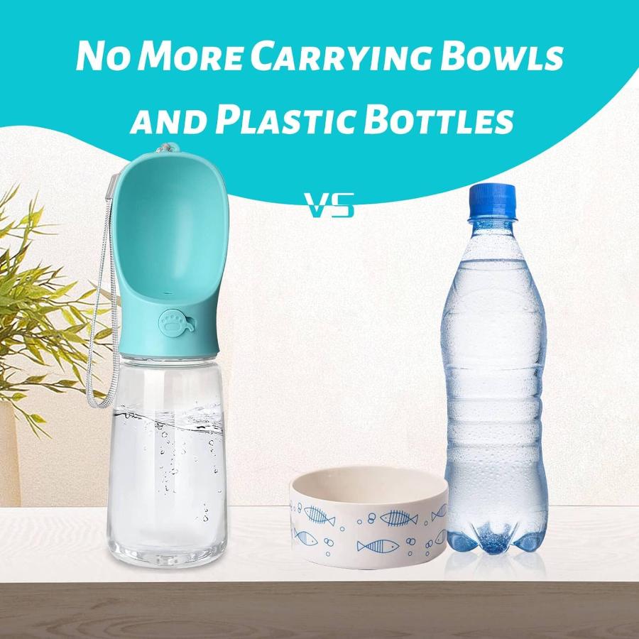 Kalimdor - Dog Water Bottle, Leak Proof Portable Puppy Water Dispenser, Blue - 19 Oz