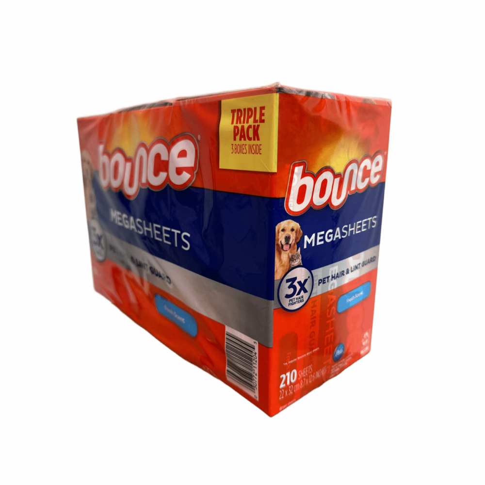 Bounce Pet Hair and Lint Guard Mega Dryer Sheets. Fresh Scent - 210 Sheets
