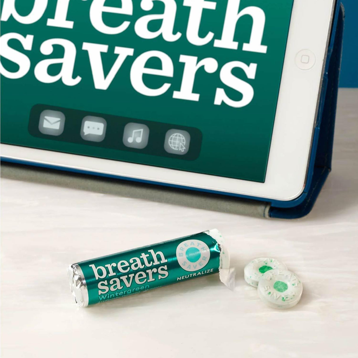 Breath Savers Wintergreen Sugar-Free Breath Mints Rolls 0.75 oz. - 24 Pack