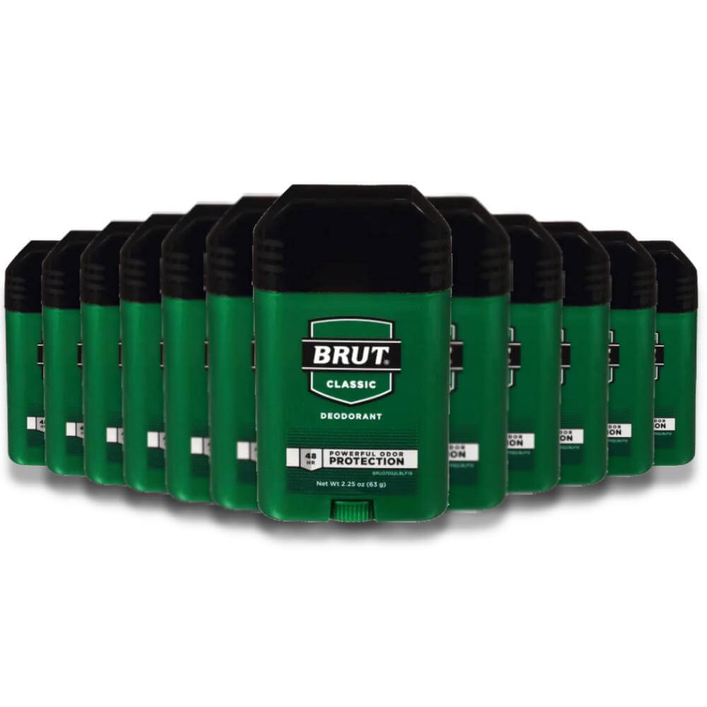 BRUT Deodorant Stick Original Fragrance - 2.25 Oz - 12 Pack Contarmarket