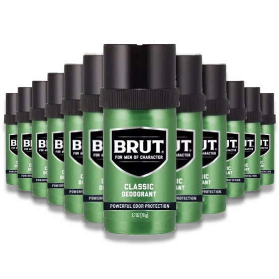 Brut - Deodorant Round Stick, Classic  2.7 Oz - 12 Pack | Brut - Deodorants & Antiperspirants