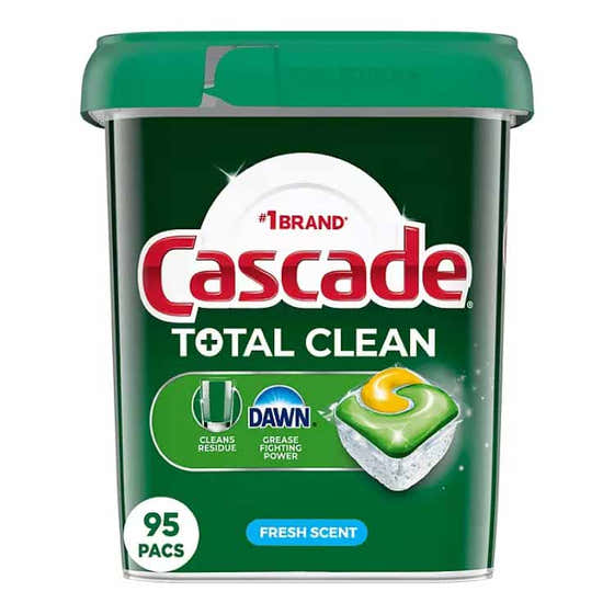 Cascade - Total Clean ActionPacs Dishwasher Detergent, Fresh Scent - 95 Count | cascade - Household Pack